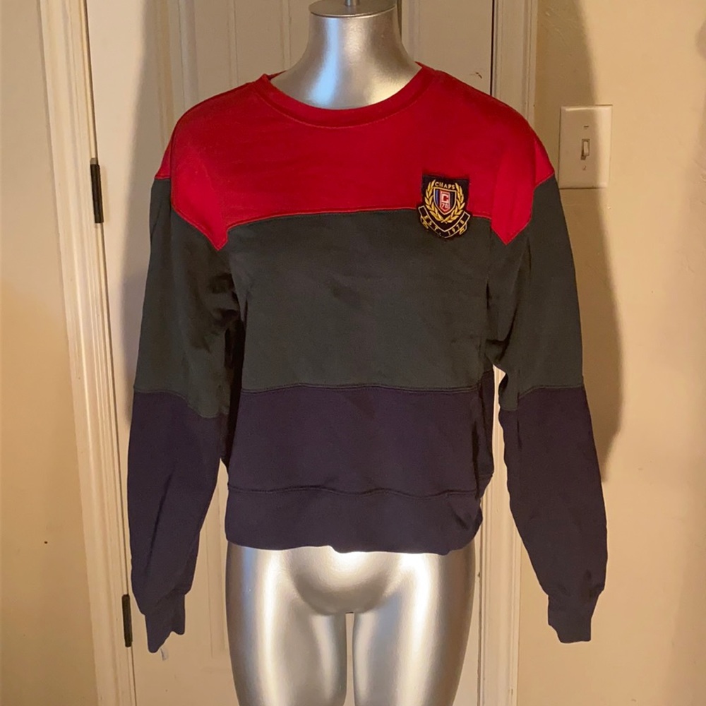 COPY - Chaps sweatshirt crewneck green red and blue
